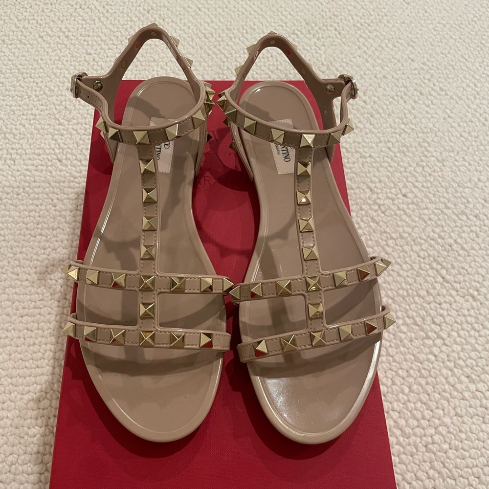 Valentino PVC Sandals with Studded Straps